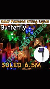 Butterfly Solar String Lights 6.5Meter 30 LED Solar Waterproof Christmas Lights Outdoor Home Decoration Solar Led String