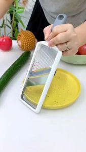 HOT Multi Handheld Mandoline Slicer with Adjustable Stainless Steel Blade Kitchen Veggie Chopper Cheese Grater