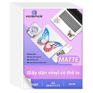 20 Tờ A4 Matte Vinyl Dán Tự Dán Decal Trắng Tờ In Phun Chất Liệu PP Chống Thấm Nước Cho Thủ Công
