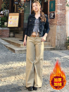 Low Waist Fleece Lined Bell Bottom Denim Jeans Womens Small Size Slimming Non Fitting Leggings Classic Style Cotton Jeans