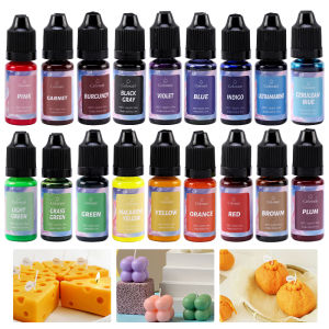 18 สี 10ml Liquid Dye เทียนเรซิ่นสีเรซิ่นขี้ผึ้งถั่วเหลือง Dye สําหรับ DIY เทียนสบู่ UV EPOXY เรซินแม่พิมพ์หัตถกรรมทํา