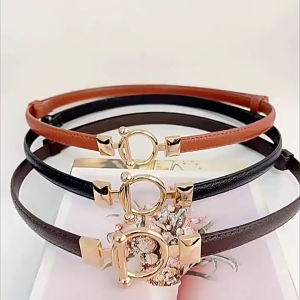 GESPER COLECTION Ikat Pinggang Gamis Wanita Adjustable Gesper Kulit Tali Kecil Womens Belt Korea Fashion Tali Pinggang Mutiara