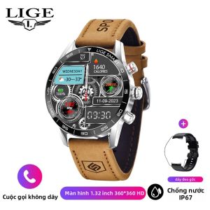 LIGE | Đồng Hồ Thông Minh LIGE Mạnh Mẽ Dành Cho Nam Giới Màn Hình AMOLED HD 1.39 Inch Theo Dõi Nhịp Tim & Giấc Ngủ Gọi Bluetooth Chống Nước Thể Thao Ngoài Trời