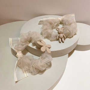 Elastic Hair Ties for Girls Childrens Mesh Headwear Non-Damaging Hair Bands Ponytail Straps Girls Hair Accessories