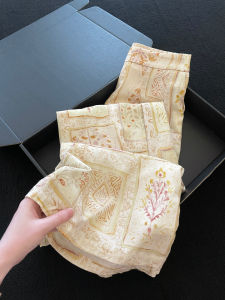 PAIBOLI | Loose High Waist Straight Leg Floral Print Wide Leg Pants Womens Summer Casual Comfortable Plus Size Trousers Korean Style