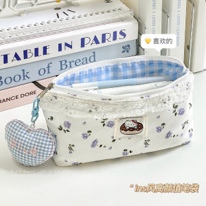 High Capacity Pencil Case for Girls Simple Design Elementary And High School Students Stationery Bag Large Capacity Canvas Pouch