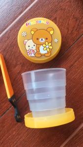 5PCS Mini telescopic cup cartoon folding drinking cup travel cup