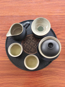 Modern Simplicity Black Glazed Ceramic Tea Set for Home Use Hotel Room Guest Service Gongfu Tea Brewing Set Handmade Craft
