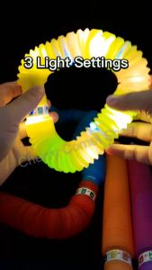 Luminous Pop Tube Fidget Toys Sensory For Anti Stress Plastic Bellows Mainan Budak Mainan Kanak Kanak Pop Tubes