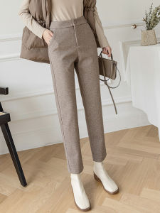 Ladies New 2026 Trousers Thickening Slim Straight Nine-tenths