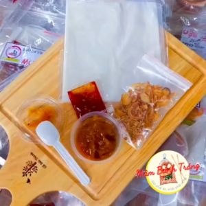 Bánh tráng phơi sương cuộn khô gà ớt rim muối béo bánh tráng muối béo khô gà Tây Ninh - 04100265