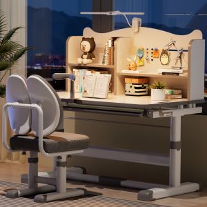 Childrens Study Desk Elementary School Student For Home Writing Work Desk Simple School Desk and Chair Suit Children Adjustable Table