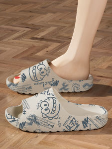 Slip-On Indoor Slippers Womens Summer Outdoor Wear Anti-Slip Odor-Resistant Bathroom Bathing Silent Cool Mens Casual Style round Head EVA