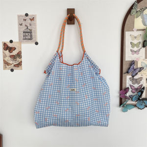 Vacation Floral Drawstring Canvas Shoulder Bag