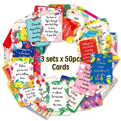 50pcs Uplifting Positive Affirmation Cards Mini Note Card for Lunch Box Colorful Motivational Cards with Inspirational Quotes