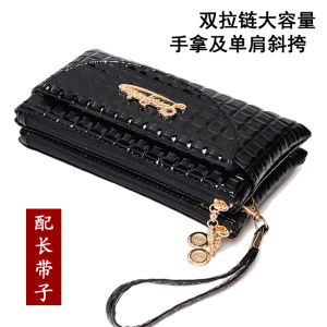 Womens Crossbody Bag Small Shoulder Bag Large Capacity Double Layer Shopping Bag Geometric Pattern Soft PU Leather Wallet