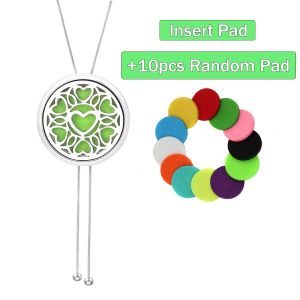 New Insert Gasket 28mm Heart Shape Aromatherapy Diffuser Perfume Locket Pendant Adjustable Women Sweater Chain Tassel Necklace