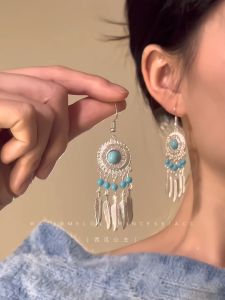 Traditional Chinese Style Earrings for Women Alloy Silver Plated Gold Plated National Wind Accessories Perfect for Hanfu and Qipao