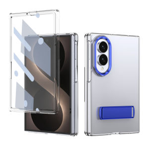 szhaiyu | Transparent Phone Case For Samsung Galaxy Z Fold 7 6 5 4 8 Ultra with Shell Film Electroplating Magnetic Protective Stand Cover