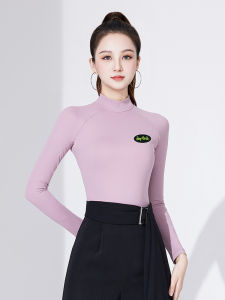 Womens Latin Dance Top Practice Suit Long Sleeve Standard Dance Showbody Walking Modern Dance Uniform Fitness Sportswear