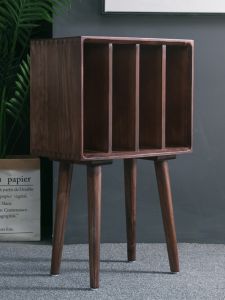 Scandinavian Solid Wood Gramophone Record Cabinet Childrens Bookcase Sofa Side Cabinet Bedroom Bedside Table Modern Minimalist Storage Cabinet