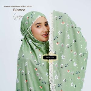 ROEMARA - Mukena Dewasa Traveling Katun Mikro 2In1 Mix Renda Motif Bianca