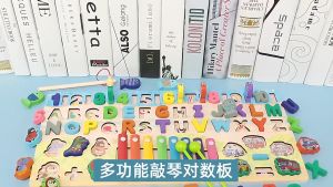 6in1 Alphanumeric Play The Piano with Xylophone Montessori Educational Wooden Sorting Toy / Papan Muzik Susun Huruf