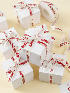 Ruy Băng Sinh Nhật Đỏ Trang Trí Bánh Quà Tặng Bó Hoa Bao Bì Sợi Tròn Trang Trí Nhà Vật Liệu Thủ Công DIY Phụ Kiện