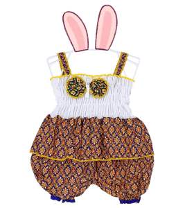 ชุดไทยเด็ก ชุดสงกรานต์ (รหัสD31) ชุดไทย ผ้าไทย แรกเกิด-12เดือน หรือน้ำหนักไม่เกิน10กิโล ใส่สวยและน่ารักมากๆ