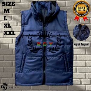 Jaket Rompi Motor Tahan Angin Hitam dan Navy Rompi Parasut Vest Polos
