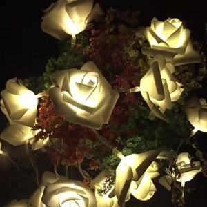 LED Rose Flower String Lights 3M Battery Powered Red White Fairy Garland For Wedding Bedroom Valentine Party And Christmas Decor