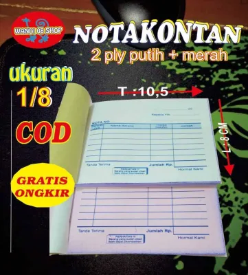 harga paket Rp 20000 dapat 10 buku. nota kontan 2 ply ukuran 105 × 8 cm. isi 25 set. Ready stock ya