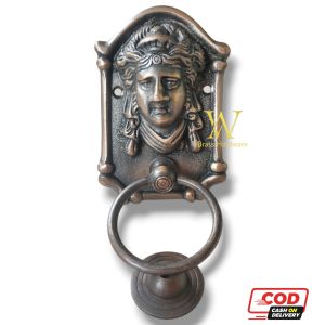 Ketukan Pintu Rumah Kuningan Antik Motif Indian 1 pcs