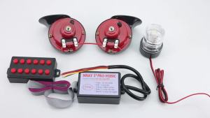 RYSJM | 12 Sound Effects Switching Car Horn Controller Electric Horn Speaker Sound Control Unit 12-24V for Car Truck Marine Boat
