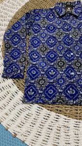 SERAGAM BATIK SMP NASIONAL TANGAN PANJANG SIZE S M L XL XXL XXXL JUMBO MOTIP TUNAS ANAK BANGSA