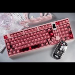 Crystal Pink PC Keycaps Cherry Profile Transparent Keycaps UV pad print Keycap For MX Mechanical Keyboard