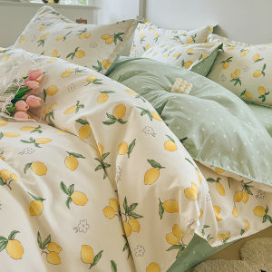 Fresh and Comfortable 100% Cotton Flannel Four-Piece Set