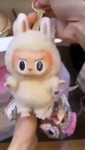 Happily Baby Labubu Monster V1 Viral Doll Key Chain Cute Fluffy Blind Box Toy Lisa Same Style Halloween Gift