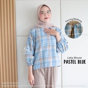 LEIKA BLOUSE By FEFASTYLE - Atasan Wanita Crop Top- Blouse Flanel Motif Cantik