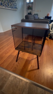 Vinyl Record Storage Rack Solid Wood Vinyl Magazine Floor Storage Rack Bookcase Adjustable Baffle Record Player Table Bedside Multi-functional Record Shelf for Living Room Bedroom