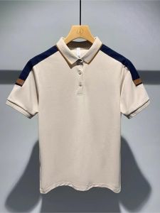 Áo Thun Polo Nam Tay Ngắn Thời Trang Mùa Hè Cao Cấp Cổ Polo Ôm Vừa Vặn Màu Tương Phản Nối Dài Nửa Tay Áo Thường Ngày