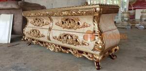 (WAJIB BACA DESKRIPSI) TV CABINET KERANG LENGKUNG KAYU JATI FINISHING UKIR MEWAH MEJA KONSUL DEKORASI RUANG INTERIOR MURAH TATANING FURNITURES JEPARA