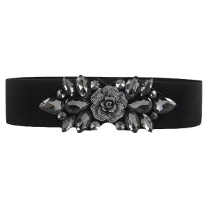Diamond Embedded Women's Waist Belt Fashionable Korean Style Elastic Band for Skirts And Coats Versatile Decorative Accessory