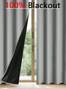 1panel Solid 100% Blackout Curtains with Grommets Total Privacy Drapes for Bedroom Living Room Home Decor