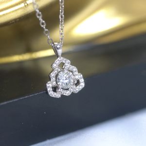 RoyStone - Kalung Wanita Moissanite Sertifikat GRA Original Lapis Emas - Glory Necklace