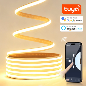 Newly Released TUYA Smart COB Neon LED Strip Light Solid Pure Silicone Tube High Lumen With Alexa Google Home APP Voice Control