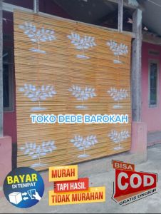 Tirai bambu gulung UK 2x2 / kerey banbu gulung murah / wide bambu gulung outdoor / tirai teras depan rumah