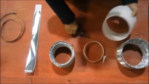 Aluminum Exhaust Pipe Adaptor Pipe Range Hood Pipe Flue Reducer Adapter And Pipe Pipe Clamp Fixing