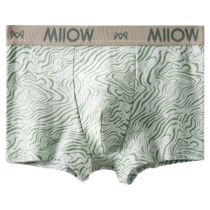 MiiOW | Mens Cotton Underwear Pure Cotton Antibacterial Boxer Shorts 2025 New Style Teenage Large Size Trendy Flat Angle Briefs