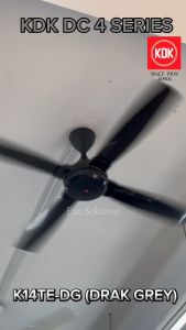 KDK CEILING FAN 4 BLADE REMOTE CONTROL DC MOTOR K14TE-DG (DARK GREY)/ K14TE-WT (WHITE). (140CM/56 INCH). KIPAS CEILING KDK SIRIM (READY STOCK FAST DELIVERY)